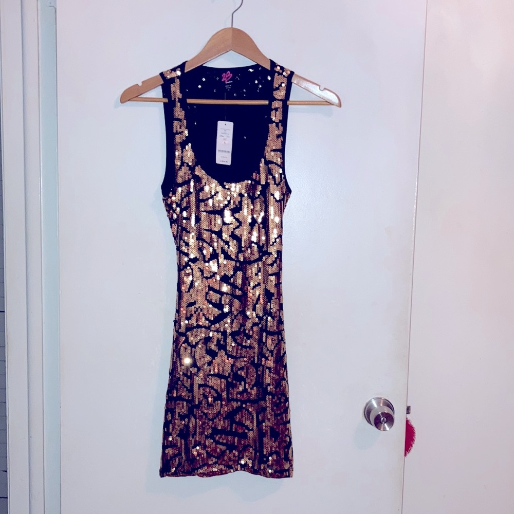 Sequin Open Back Dress